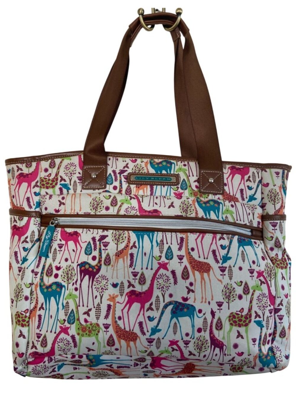 Lily Bloom Tote Bag Large Capacity Giraffe Park Collection Carry-on